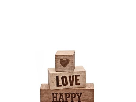 Wooden Story Message Blocks – Happy Love Hot on Sale