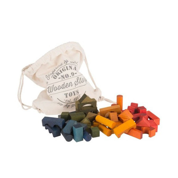 Wooden Story Rainbow Blocks 100 pcs Online now