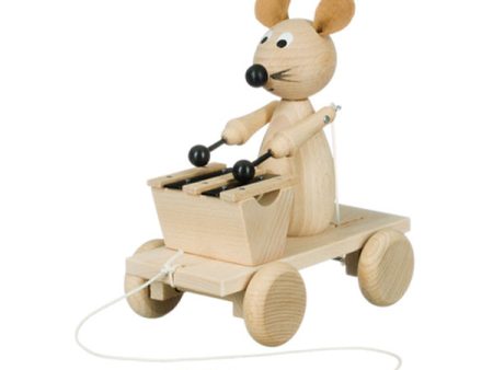 Miva Wooden Pull Along Toy - Xylophone Mouse Cheap