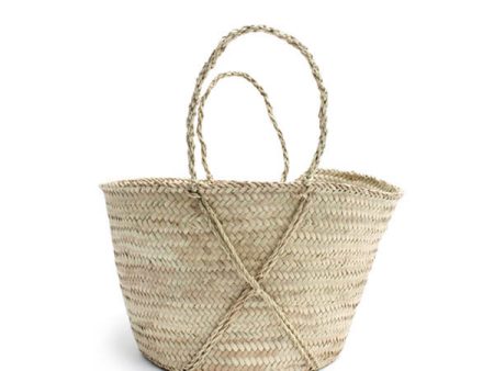 Bohemia Design Handmade Palm Leaf Cross Basket Sale