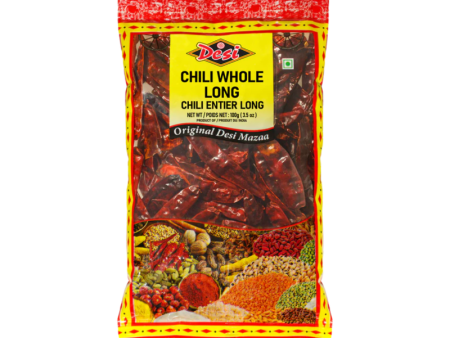 Desi Chili Whole (Stemless) 100g Online now